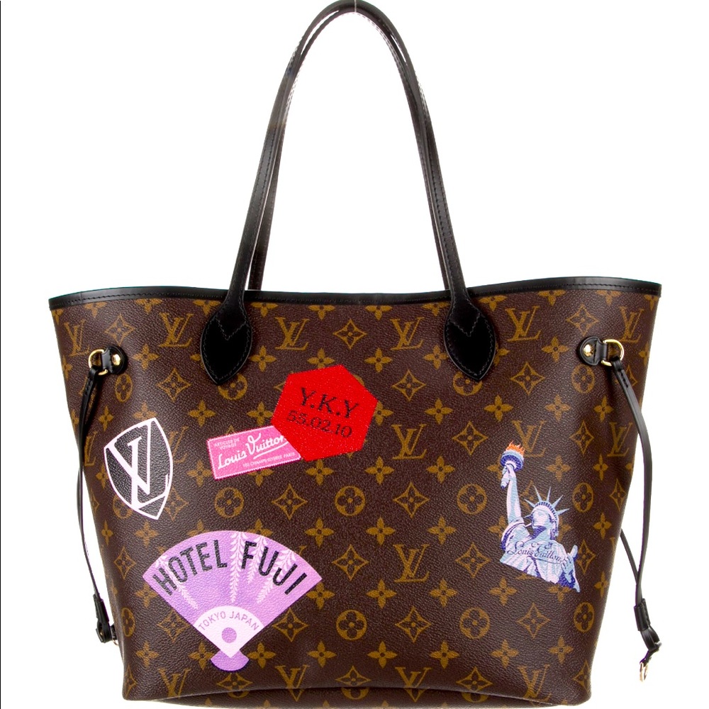 LV monogram World Tour Neverfull MM